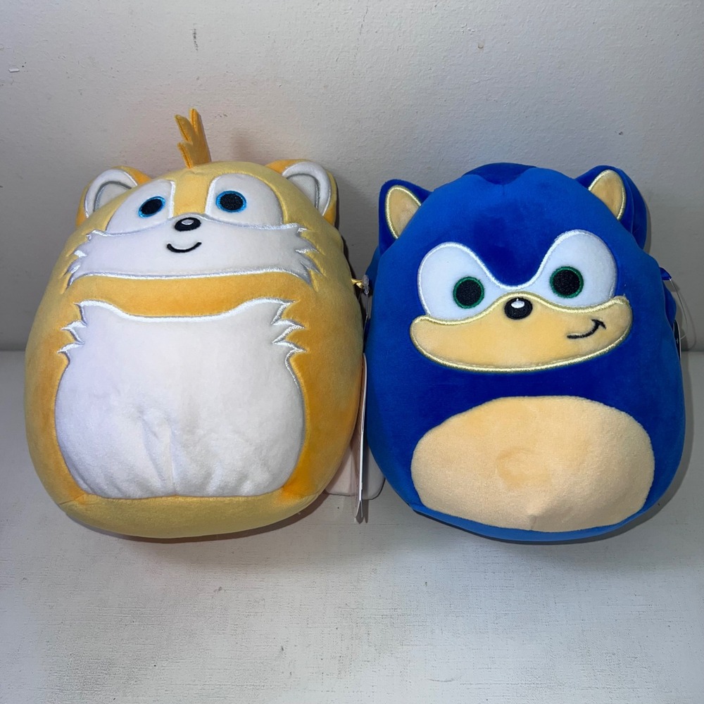 Squishmallows Sonic the Hedgehog and Tails 8 Inch Plush Set NWT Sega Video Game